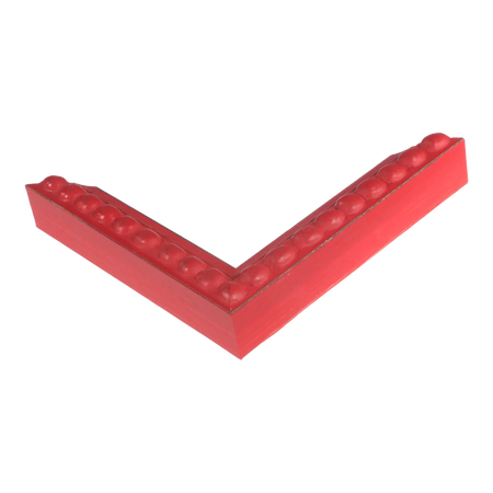 Corner view of Nimbus in red picture frame