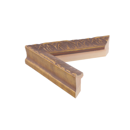 Side view of Portico picture frame in gold