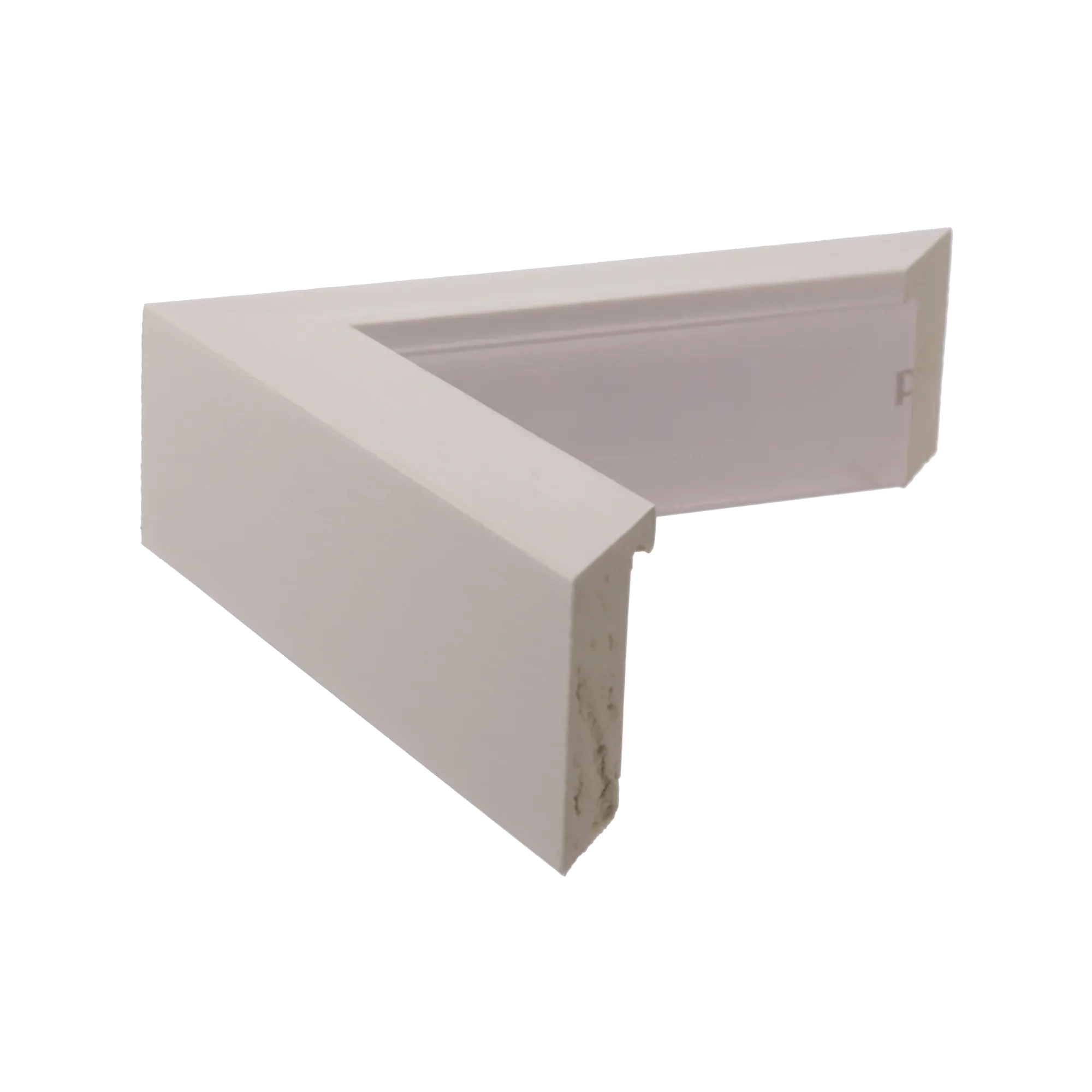 Side view of Prima picture frame in white