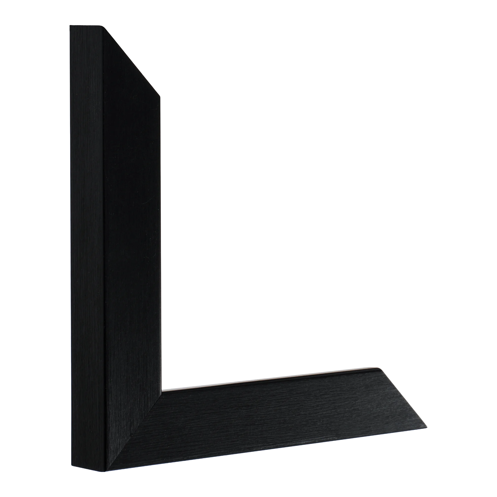 Vertical view of pure black picture frame
