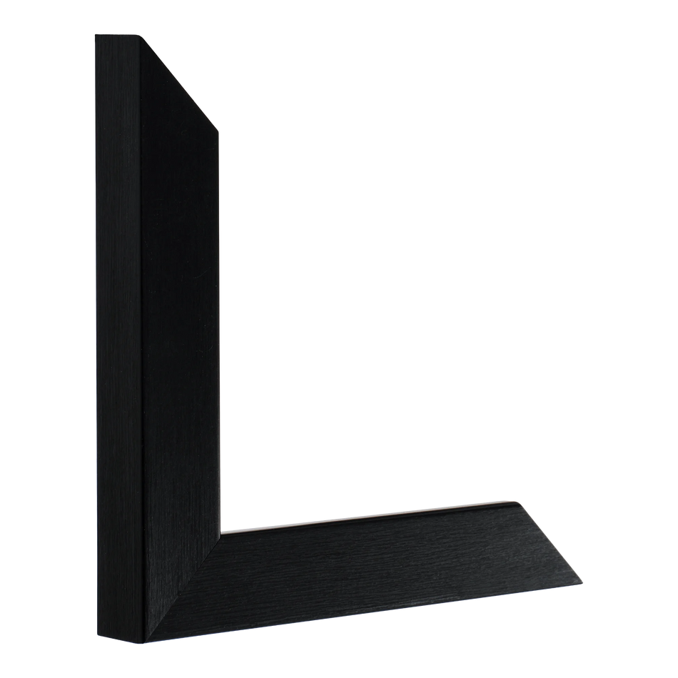 Vertical view of pure black picture frame