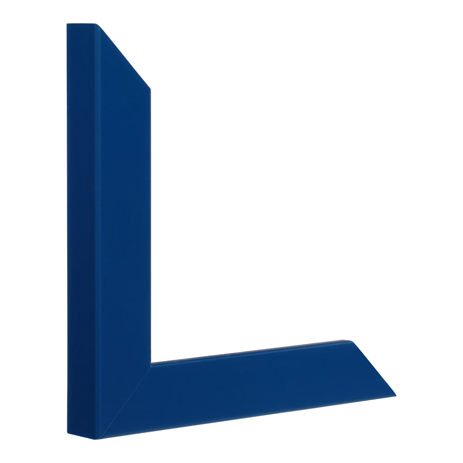 Vertical view of pure blue picture frame