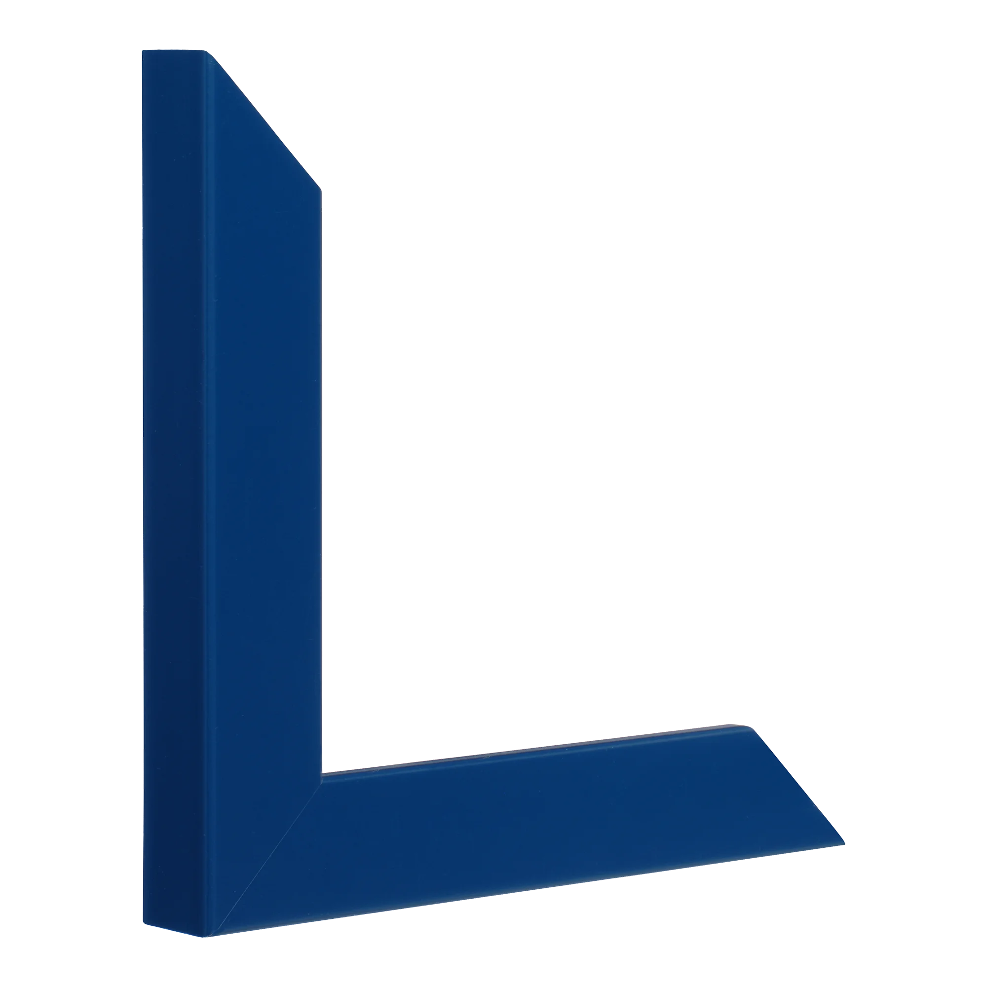 Vertical view of pure blue picture frame