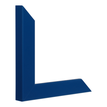Vertical view of pure blue picture frame sample