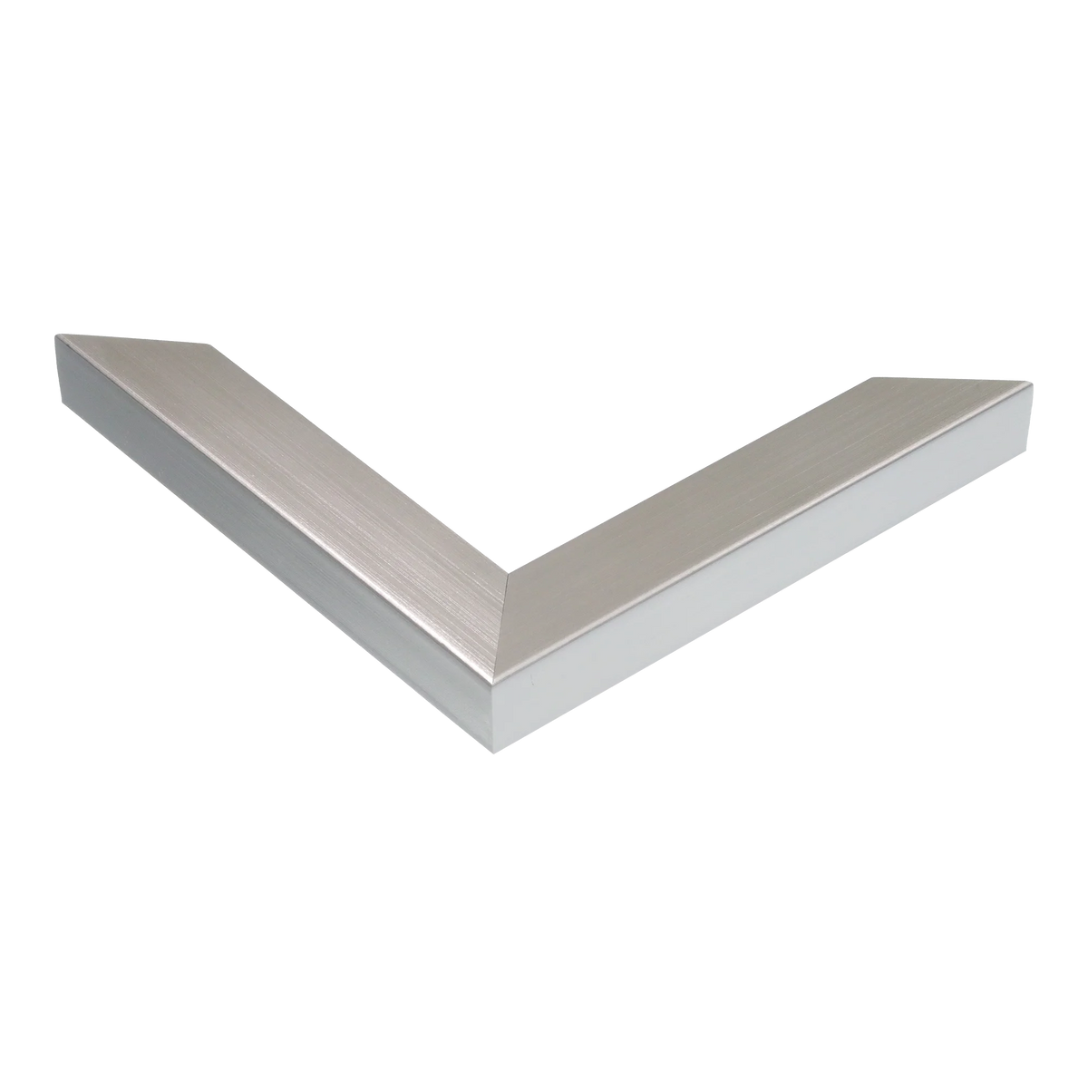Corner view of Pure in brushed silver picture frame
