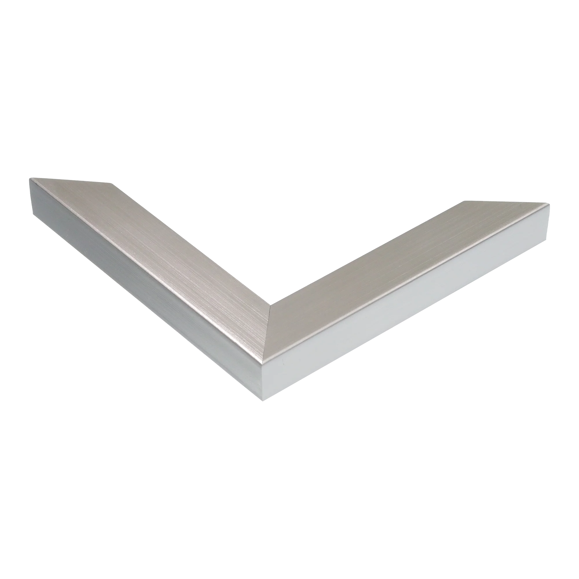 Corner view of Pure in brushed silver picture frame