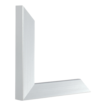 Vertical view of pure brushed silver picture frame