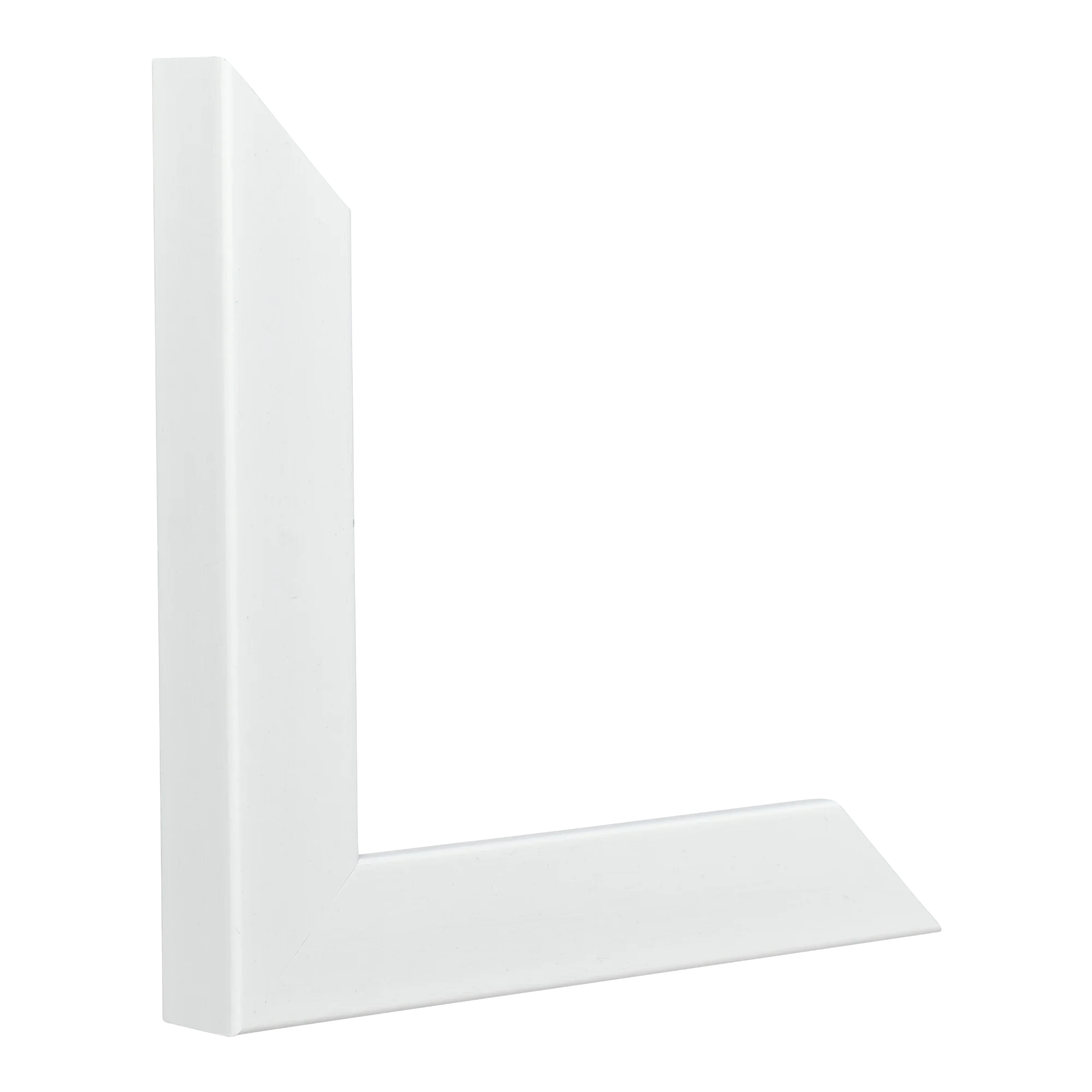 Vertical view of pure brushed white picture frame sample