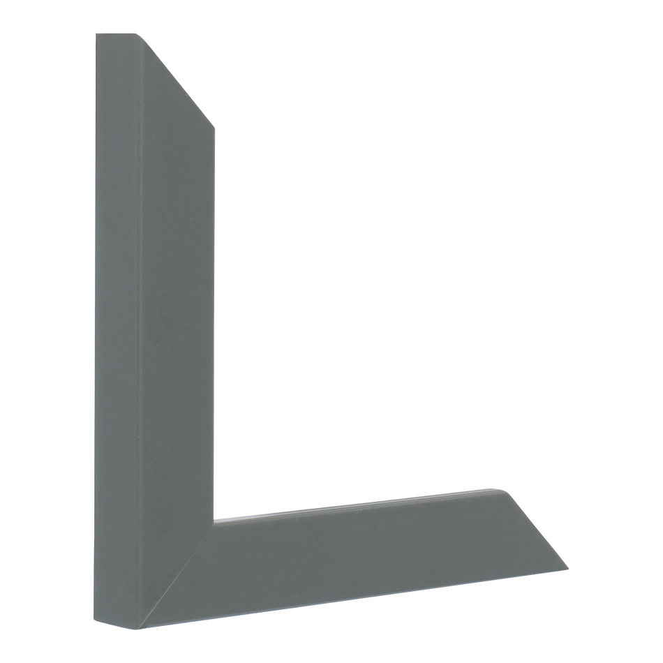 Vertical view of pure grey picture frame