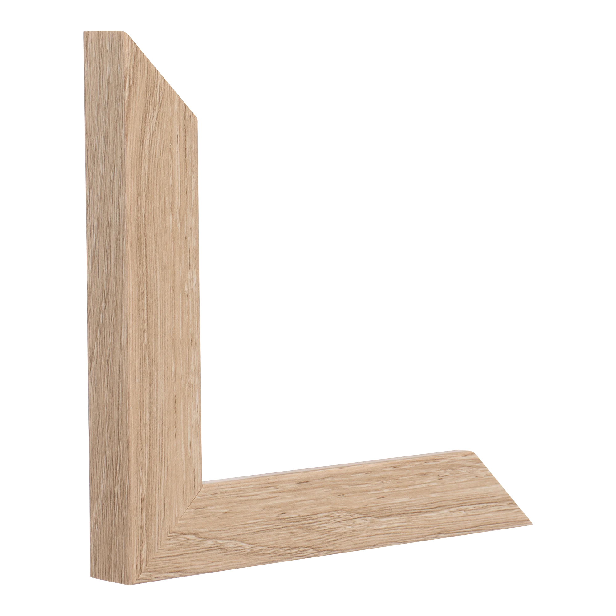 Vertical view of pure oak picture frame sample