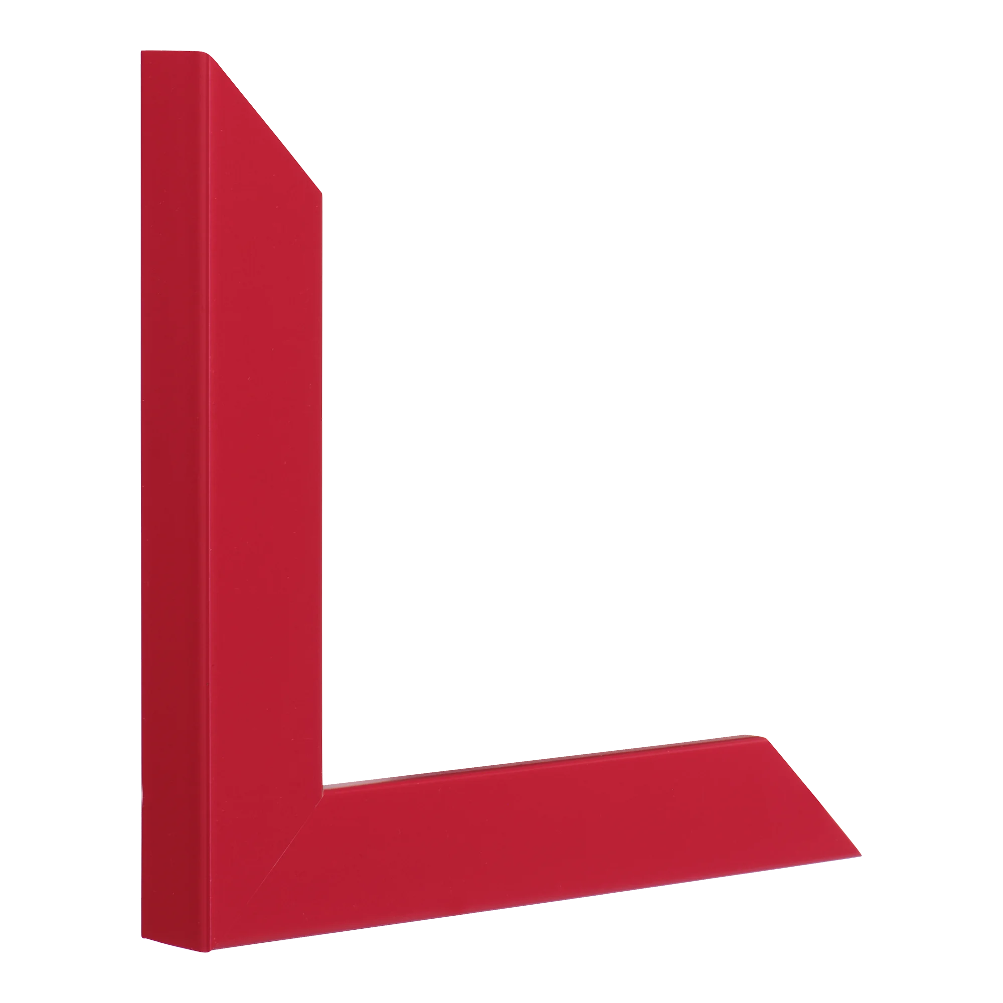 Vertical view of pure red picture frame sample