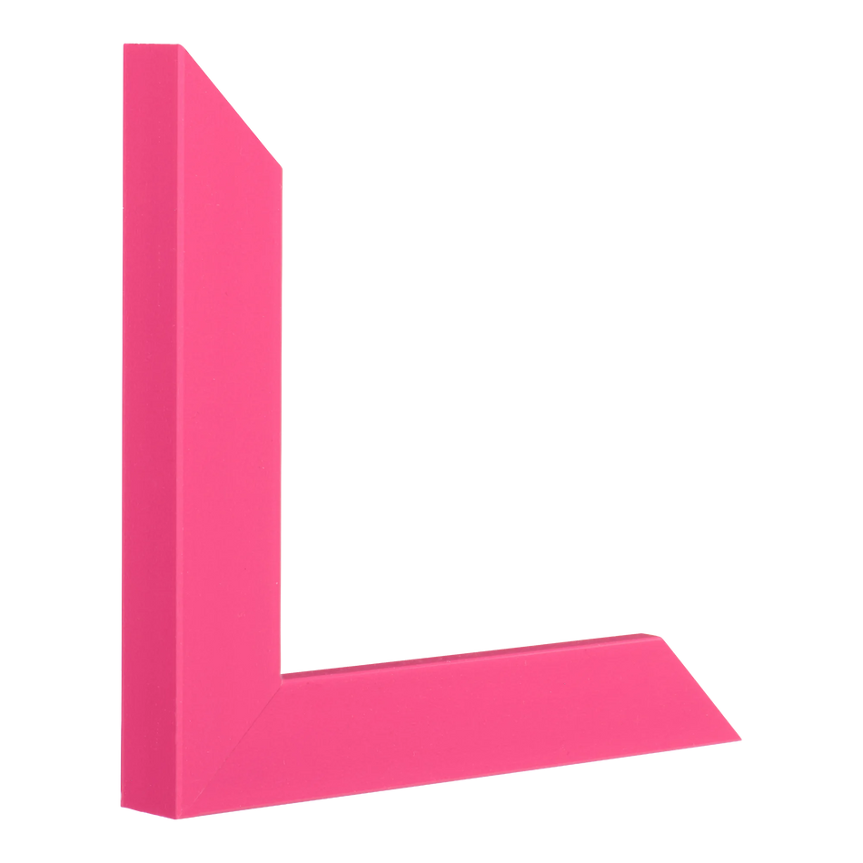 Vertical view of pure shocking pink picture frame sample