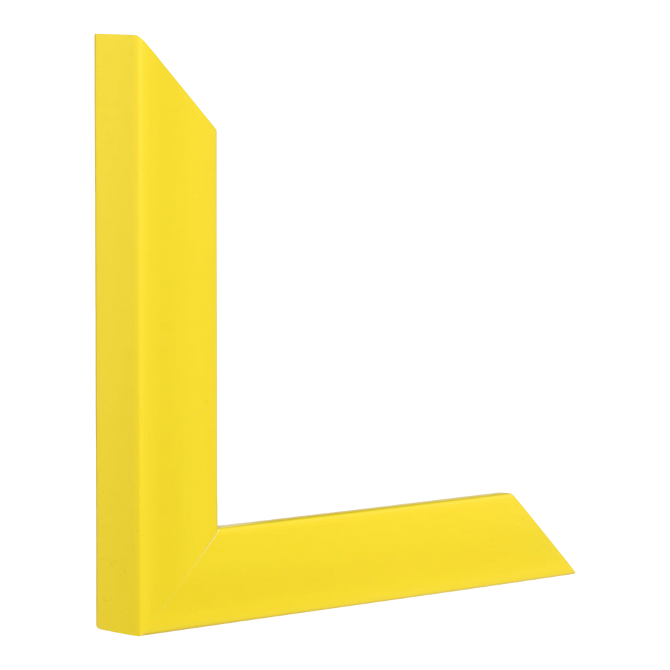 Vertical view of pure yellow picture frame
