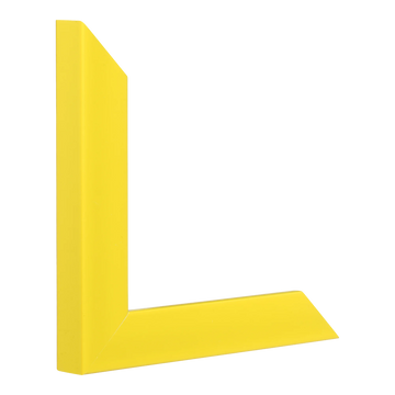 Vertical view of pure yellow picture frame sample