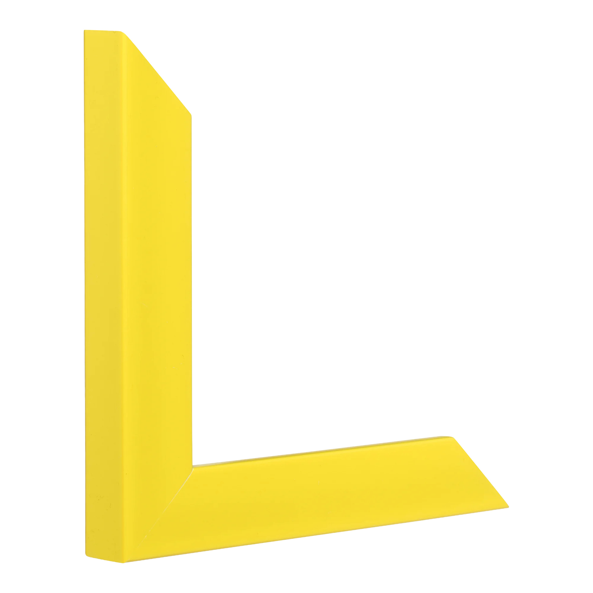 Vertical view of pure yellow picture frame sample
