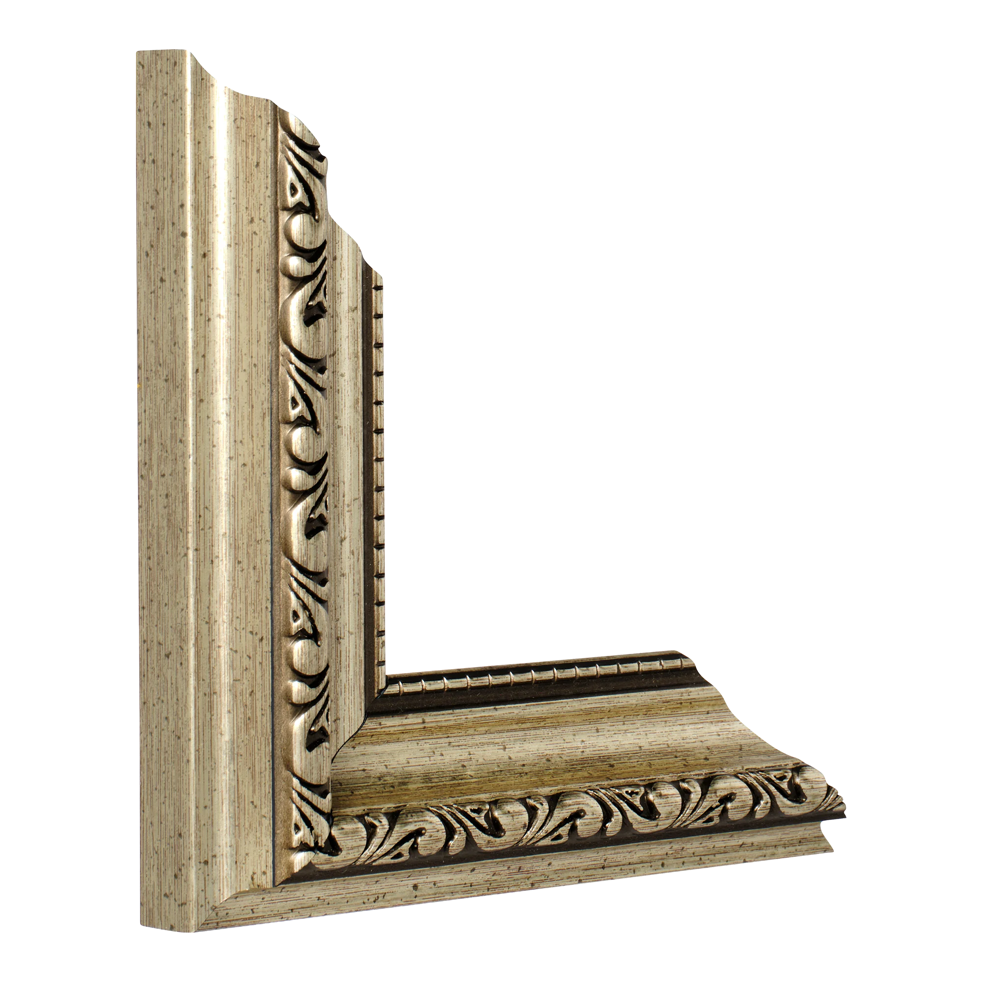 Vertical view of regency antique silver picture frame