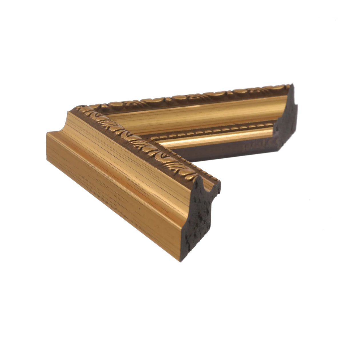 Side view of Regency picture frame in gold