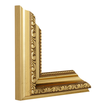 Vertical view of regency gold picture frame