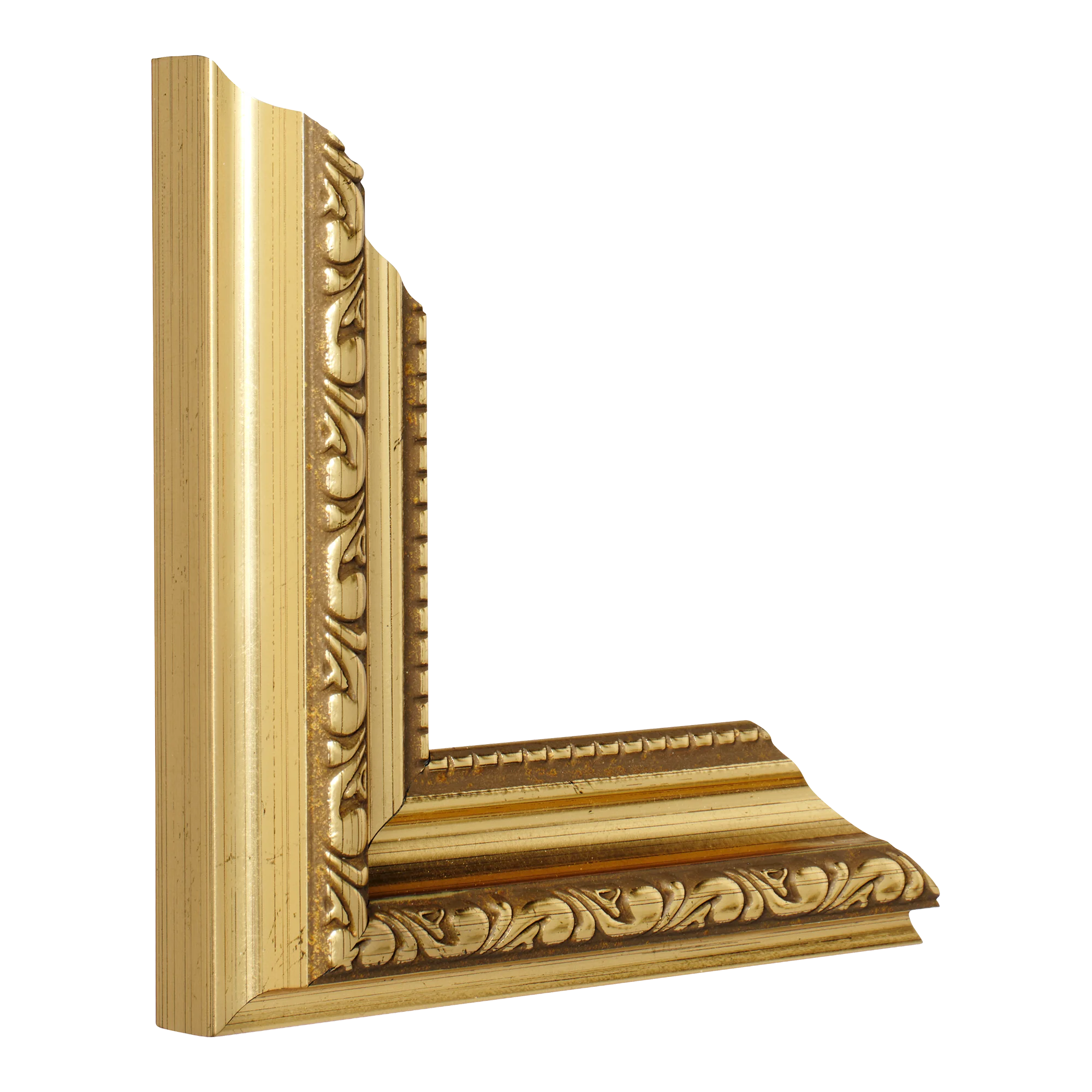 Vertical view of regency gold picture frame