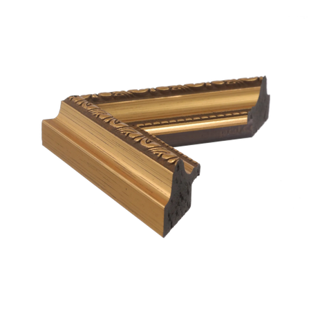 Side view of Regency picture frame in gold