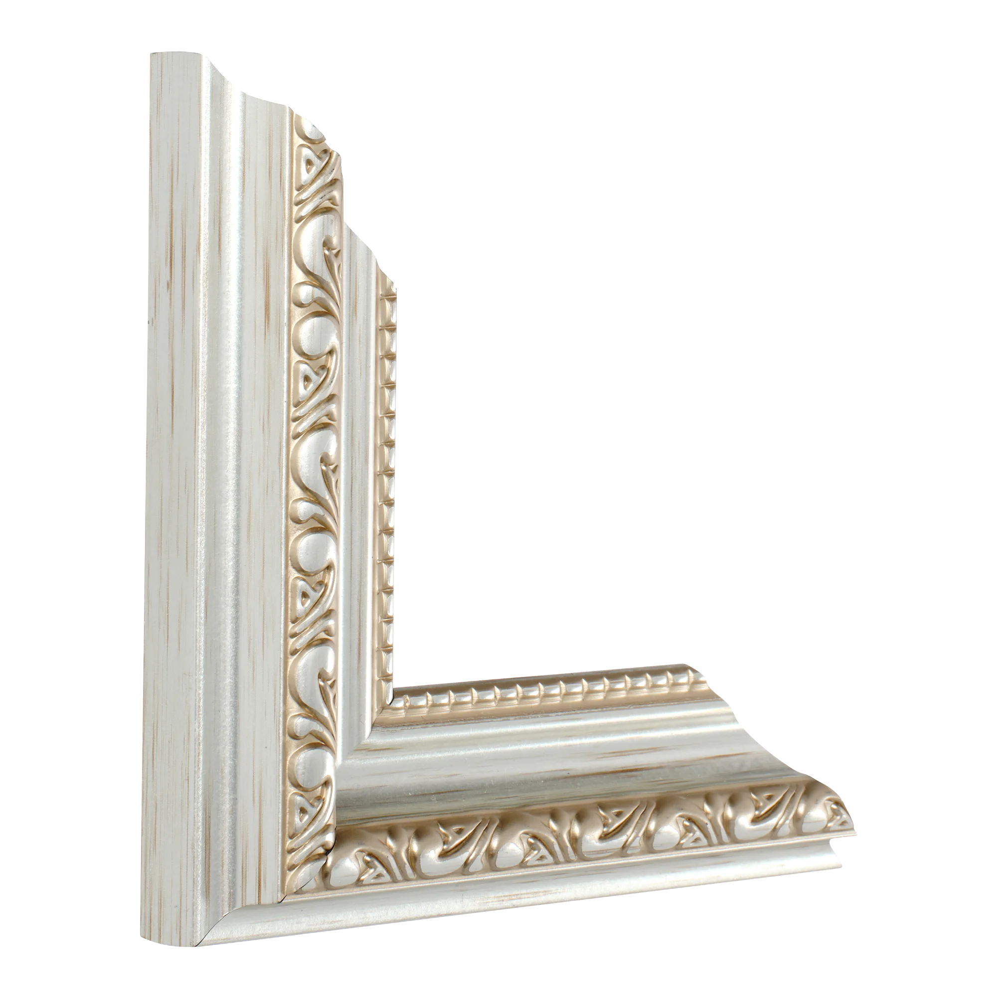 Vertical view of regency silver picture frame