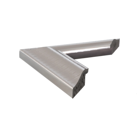 Side view of Ripple picture frame in silver