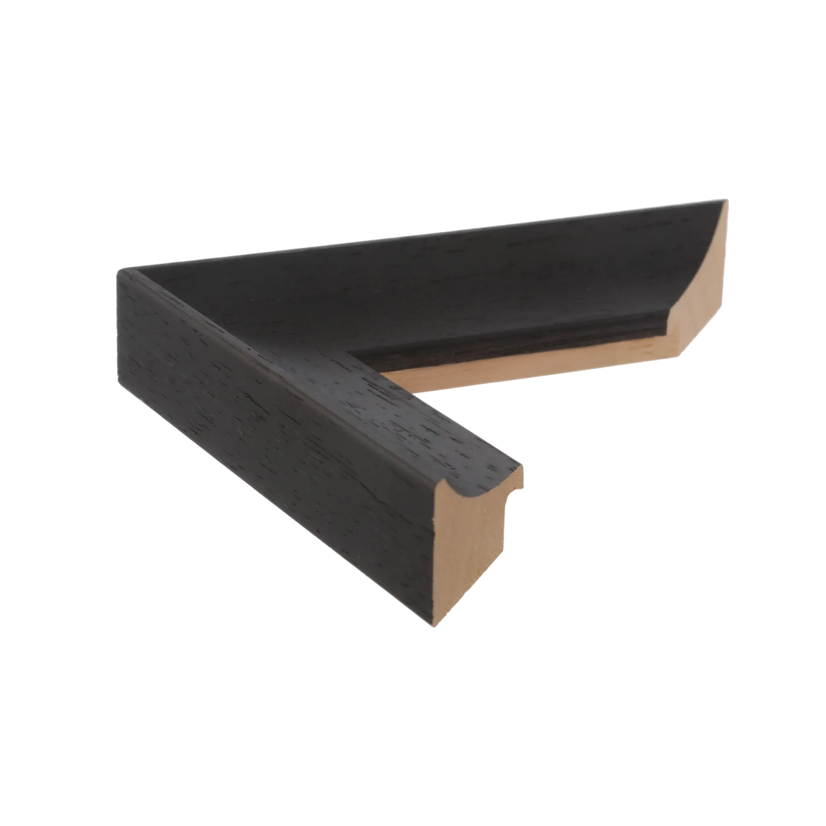 Side view of Scoop picture frame in black