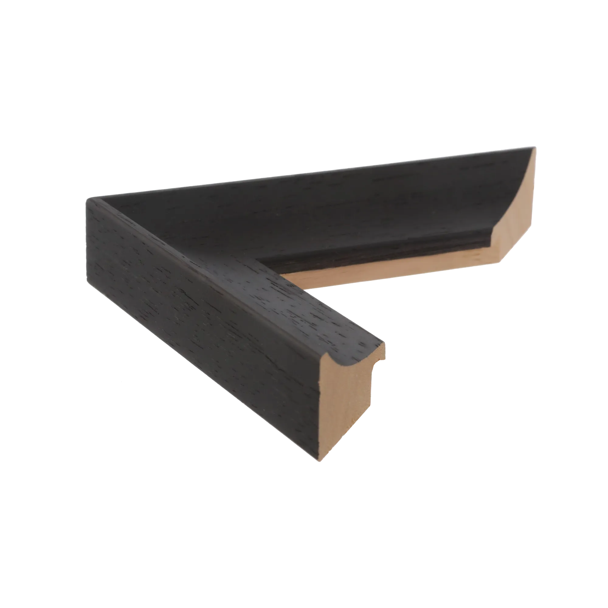 Side view of Scoop picture frame in black