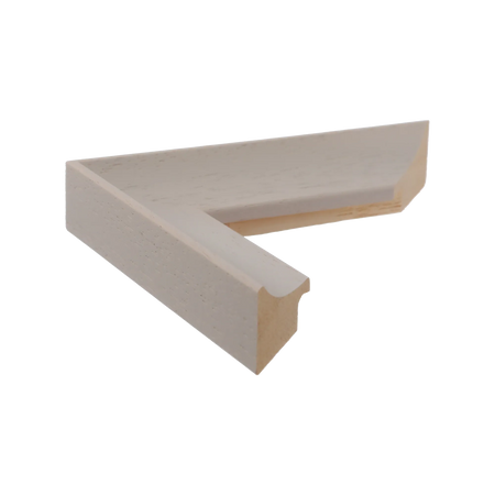 Side view of Scoop picture frame in cream
