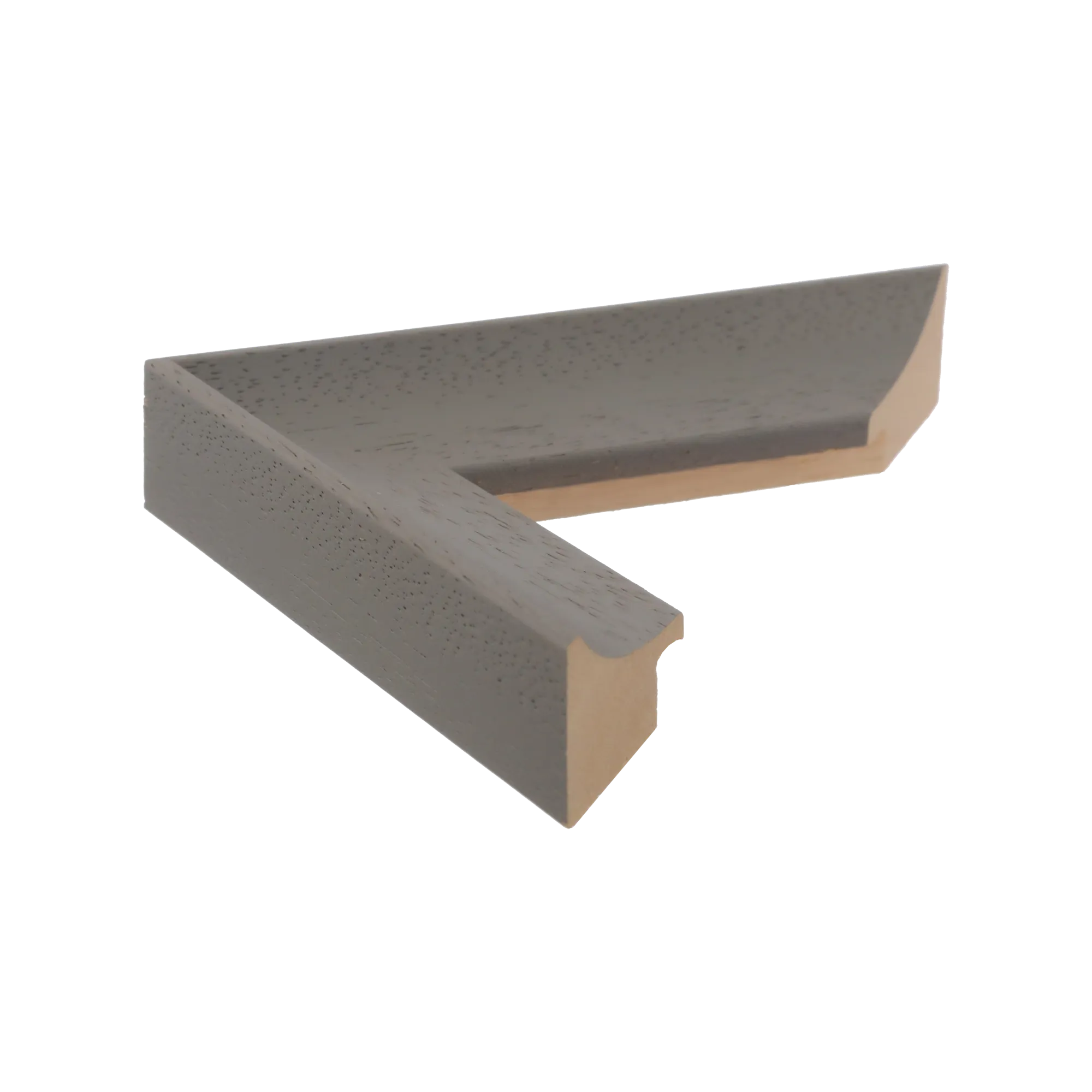 Side view of Scoop picture frame in grey
