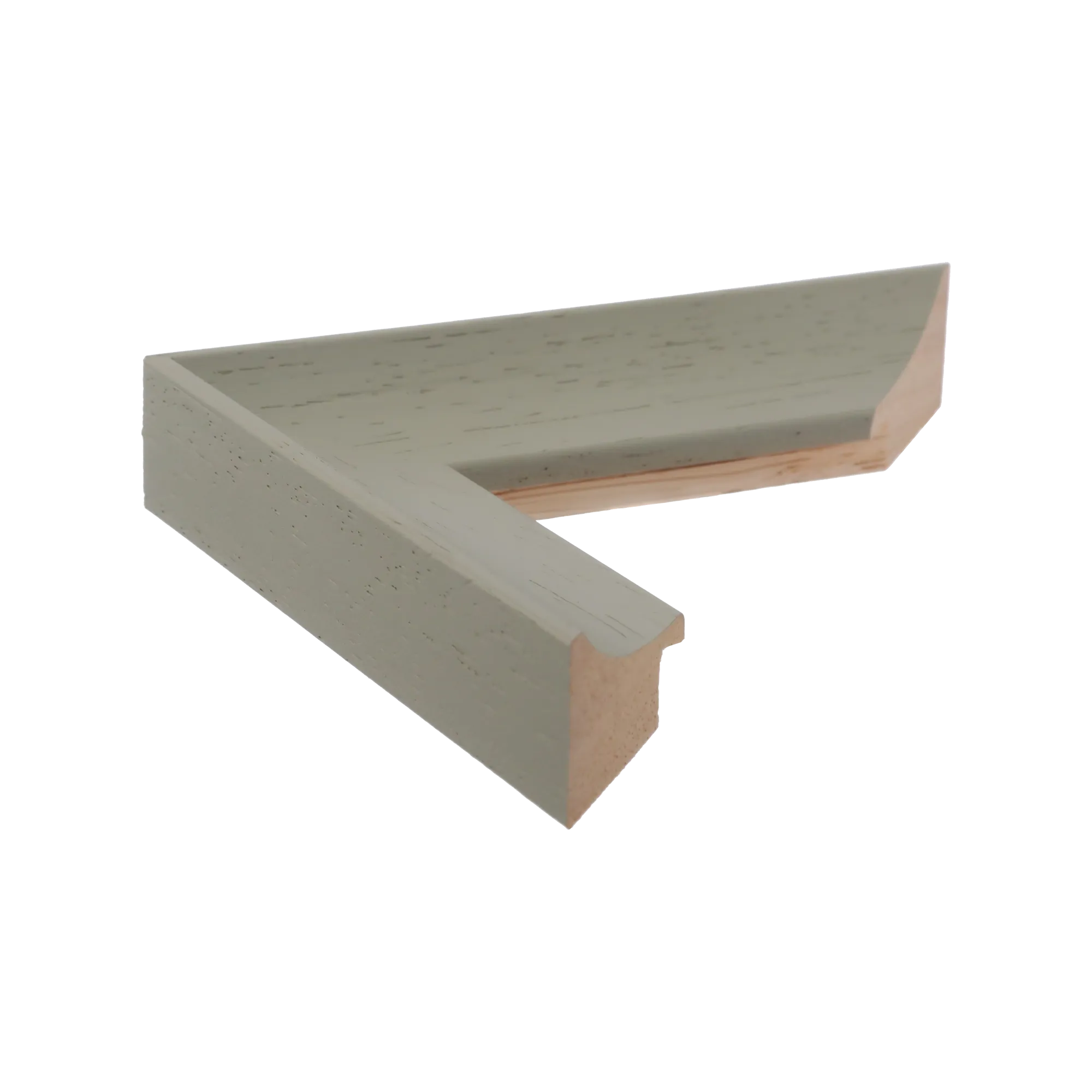 Side view of Scoop picture frame in sage