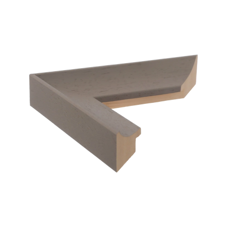 Side view of Scoop picture frame in taupe