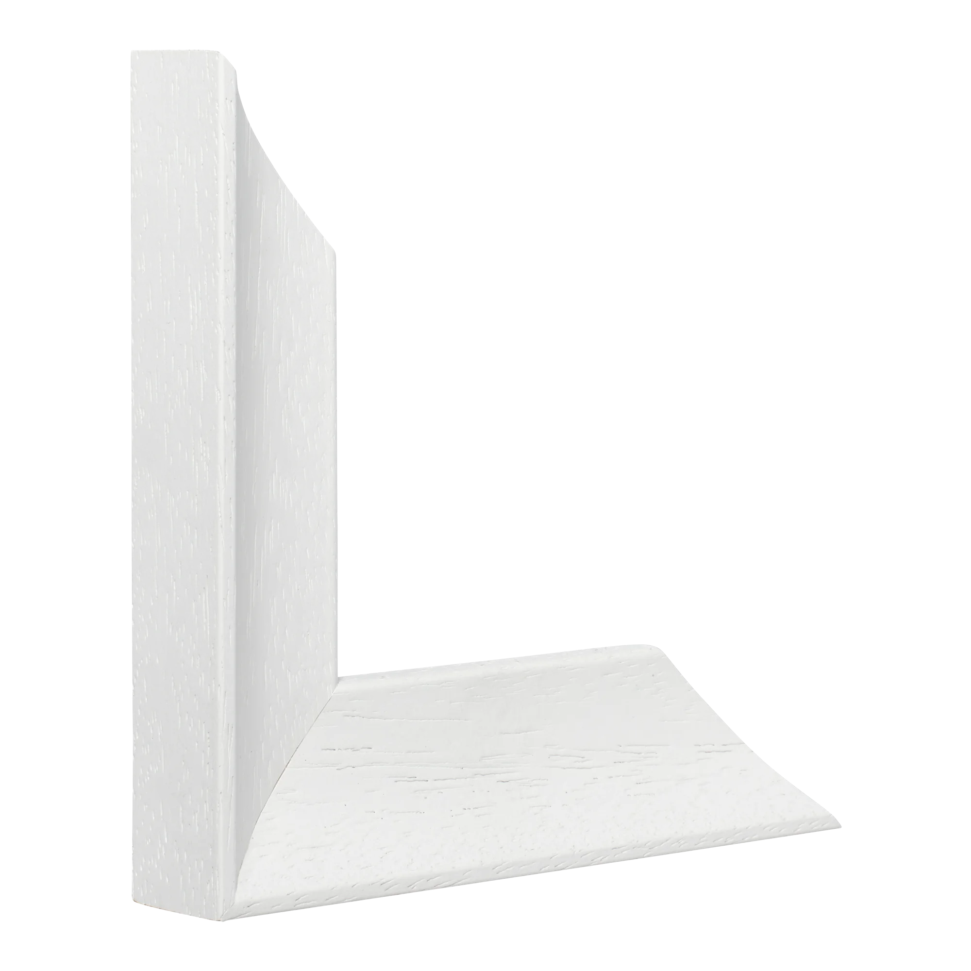 Vertical view of scoop white picture frame