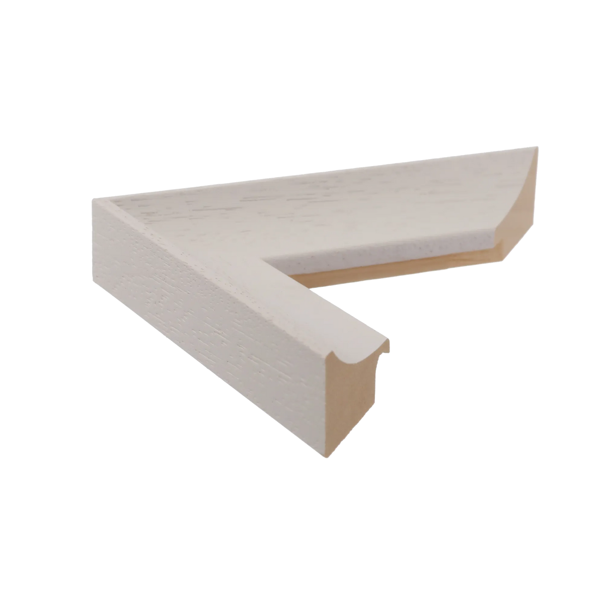 Side view of Scoop picture frame in white