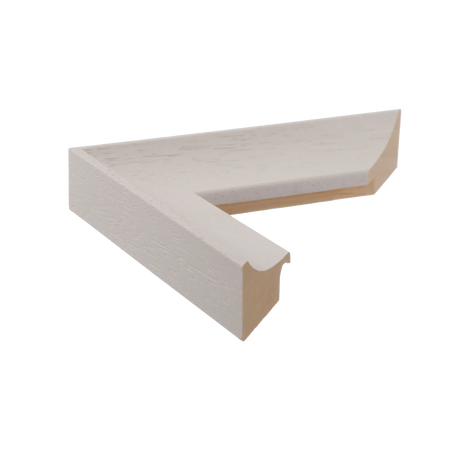 Side view of Scoop picture frame in white