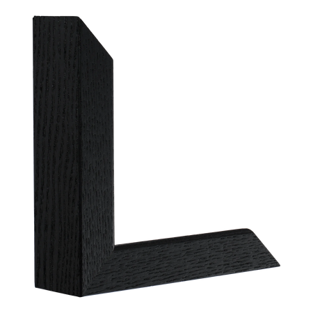 Vertical view of solid box black grain picture frame