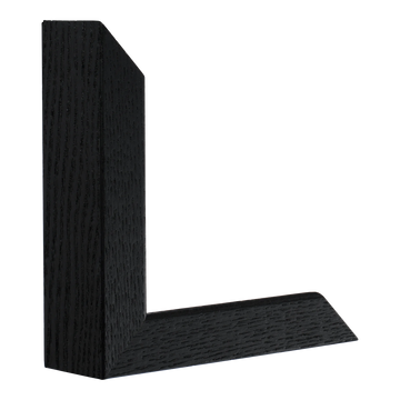Vertical view of solid box black grain picture frame sample