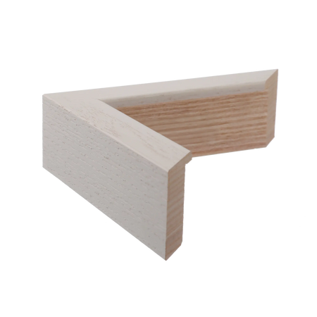 Side view of Solid Box picture frame in white grain