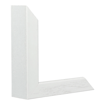 Vertical view of solid box white grain picture frame sample