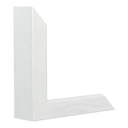 Vertical view of solid box white grain picture frame
