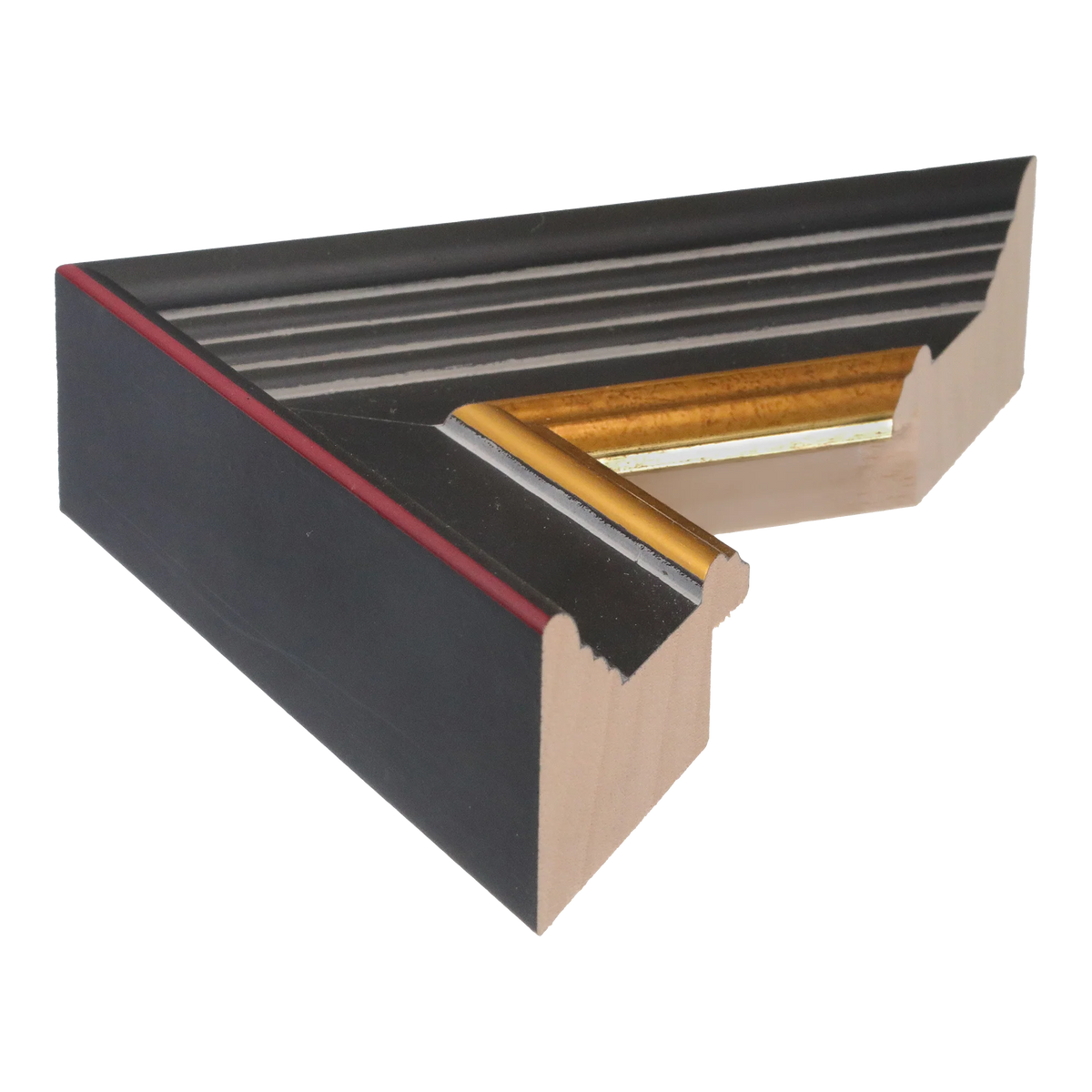 Side view of Sovereign picture frame in brown & gold