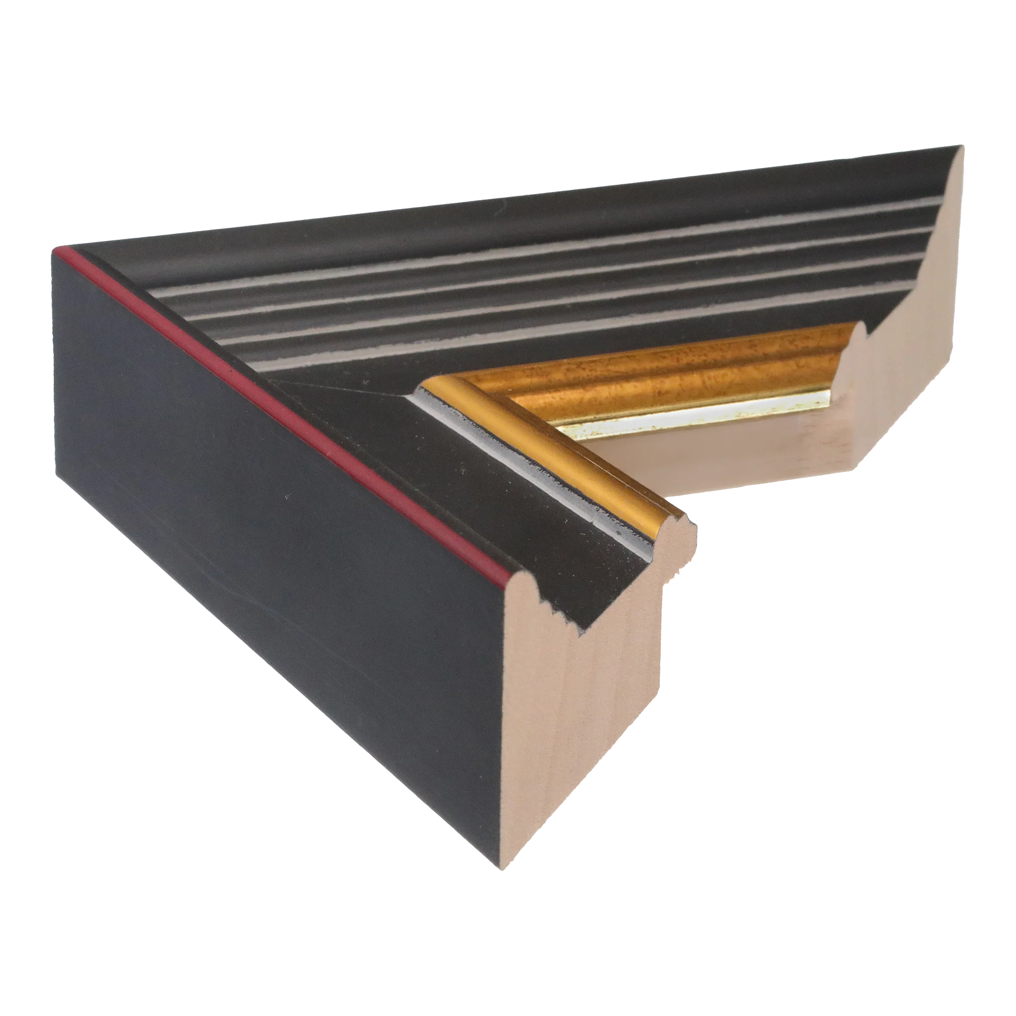 Side view of Sovereign picture frame in brown & gold