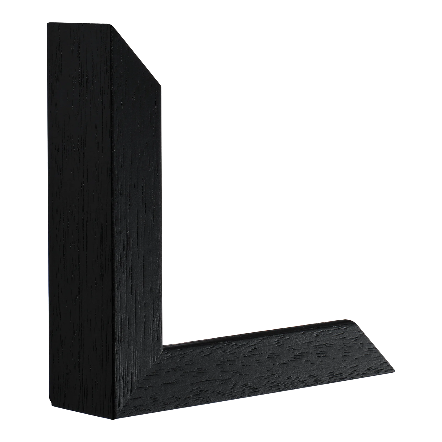 Vertical view of spacer i black grain picture frame
