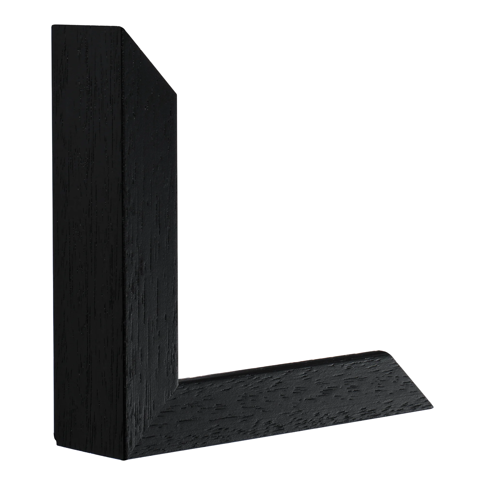 Vertical view of spacer i black grain picture frame