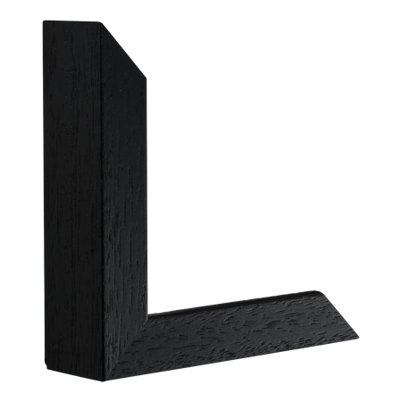 Vertical view of spacer i black grain picture frame