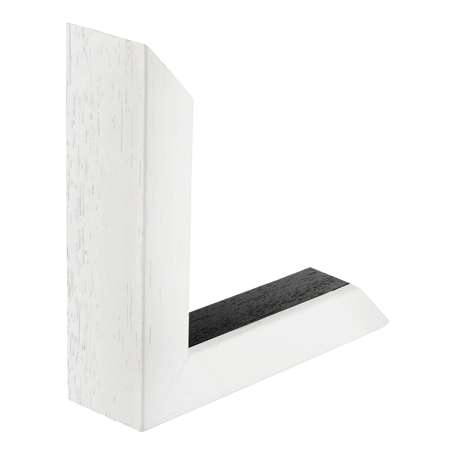 Spacer I in white grain & black picture frame