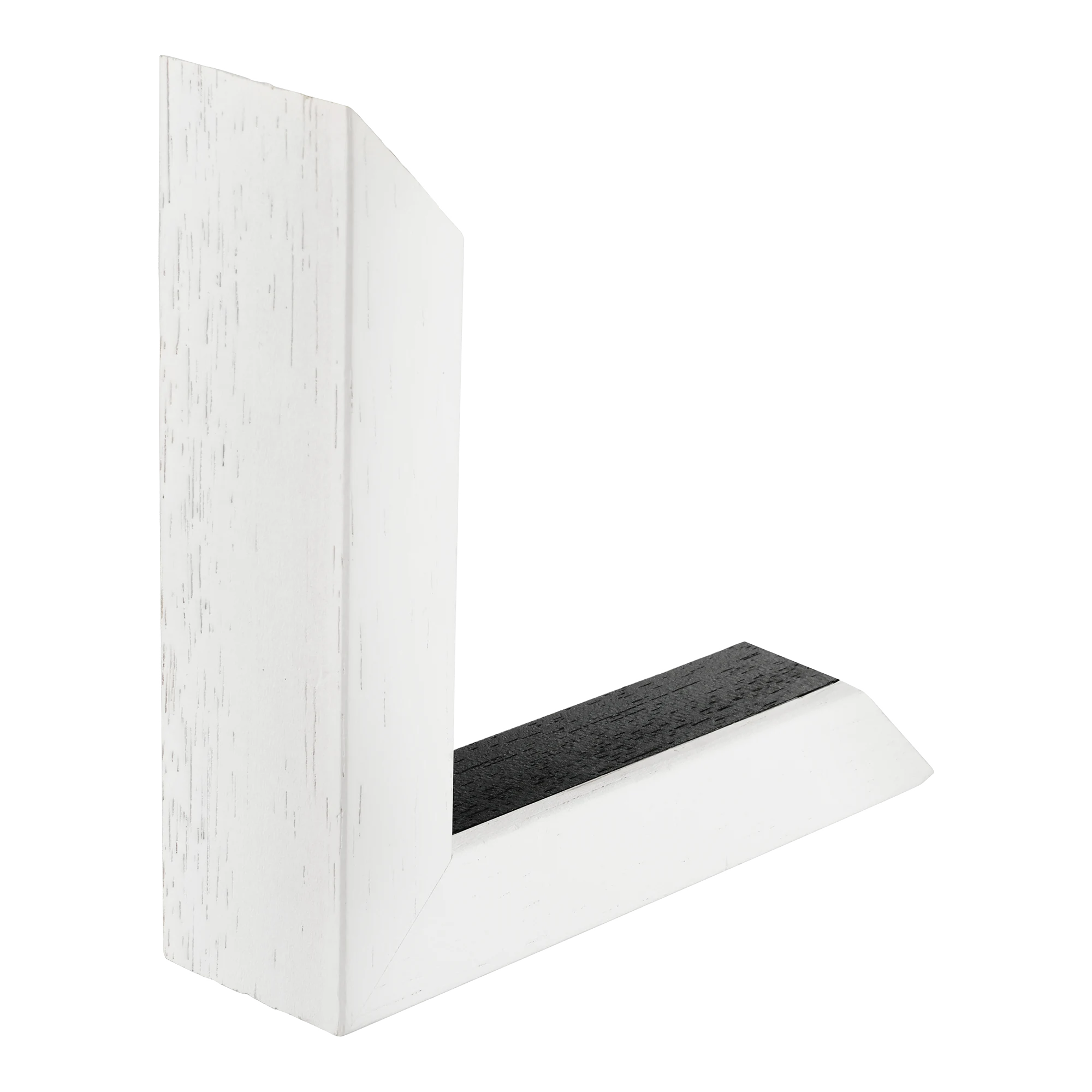 Spacer I in white grain & black picture frame
