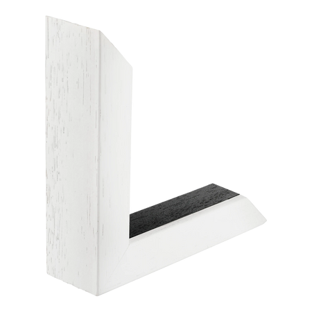 Spacer I in white grain & black picture frame