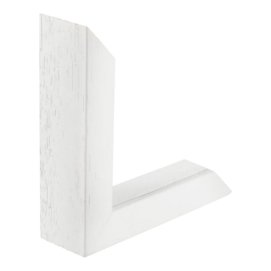 Spacer I in white & white grain picture frame