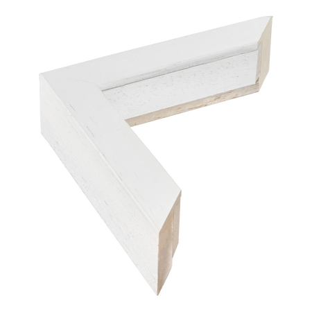 Spacer I in white & white grain picture frame